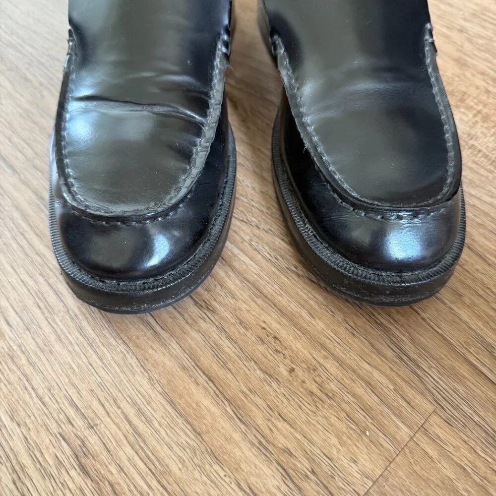 By Far Rafael Semi Patent Black Leather Loafers 38 / US 8​​​